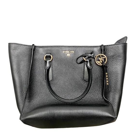 kris large pebbled leather satchel